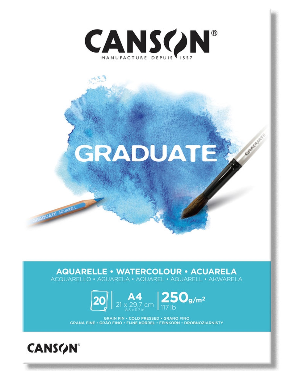 Canson Graduate Aquarellblock 250 g/m² A4 20 Blatt