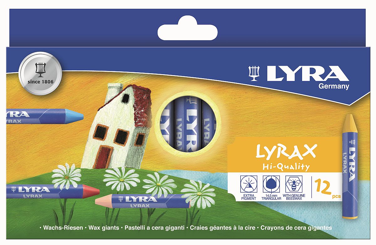 Lyra Lyrax Wachs-Riesen Wachsmalkreide 12-er Karton
