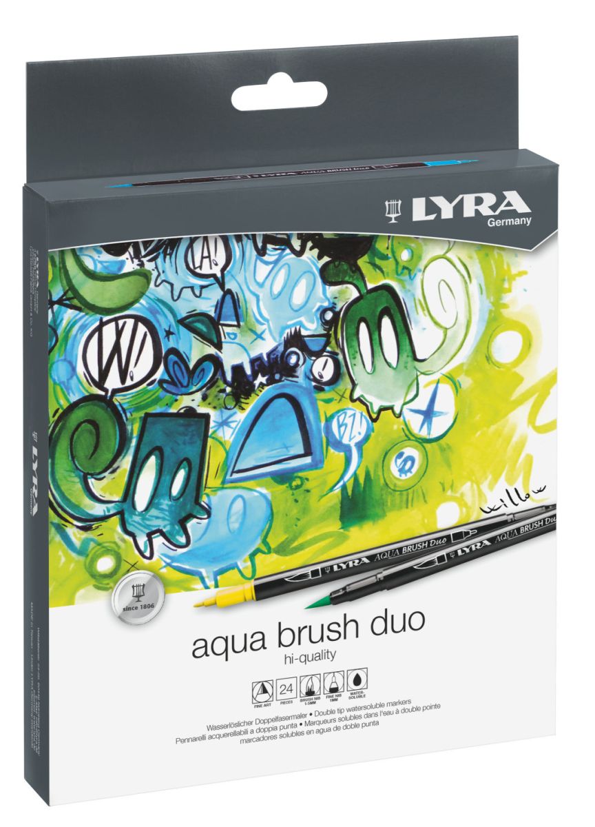 Lyra Aqua-Brush Duo Doppelspitze 24-er Set
